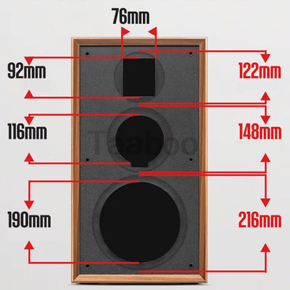 8 Inch Three-Way Bookshelf Home Speaker 