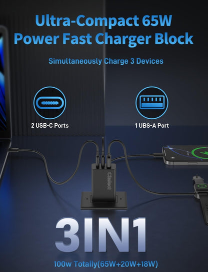 3Pack 65W USB C Charger Block