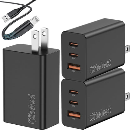 3Pack 65W USB C Charger Block